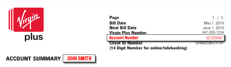 highlights where to find your account number on your paper bill